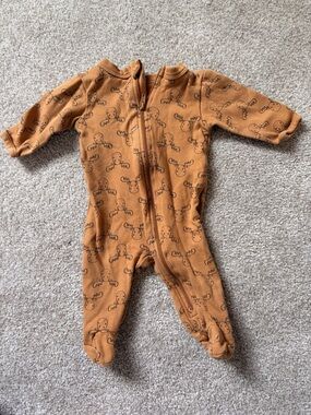 Canadiana Baby Moose Print One-Piece Footed Pajamas